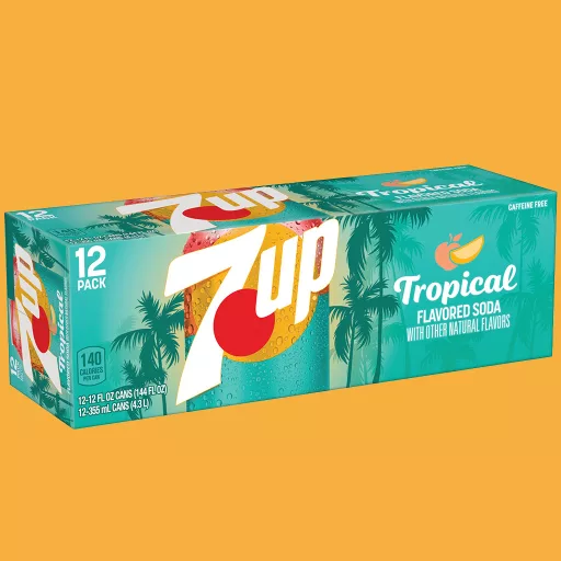 7up Tropical Flavor USA - trópusi gyümölcsös ízű szénsavas amerikai üdítőital 355 ml